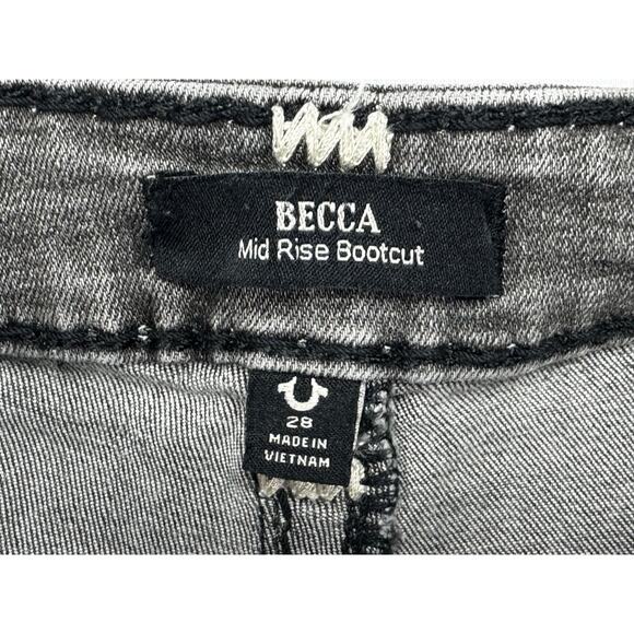 True Religion Women's Becca Mid Rise Bootcut Gray Denim Jeans - Size 28x32 - Picture 4 of 6